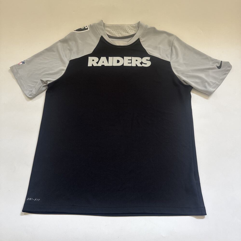OAKLAND Raiders Nike NFL‎ On Field Short Sleeve Shirt Men's Large Dri-Fit NFL